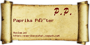 Paprika Péter névjegykártya